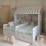 Детская кровать Домик Дуэт с ящиками