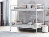 Металлическая двухъярусная кровать №3 белая