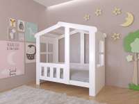 Детская кровать Астра домик (белый)