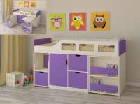 Кровать детская Астра-8 (дуб молочный-фиолетовый)