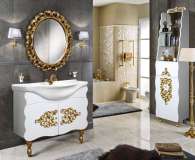 Набор мебели для ванной комнаты Искушение КМК 0459 белый+золото