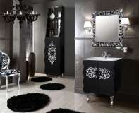 Набор мебели для ванной комнаты Искушение КМК 0459 чёрный+серебро