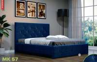 Кровать № 370 велюр синий МК 57