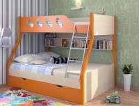 Двухъярусная кровать Дельта 20.02 дуб/оранжевый
